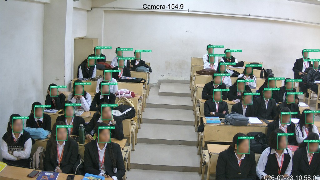 Attendify AI classroom attendance — live lecture with automated face detection
